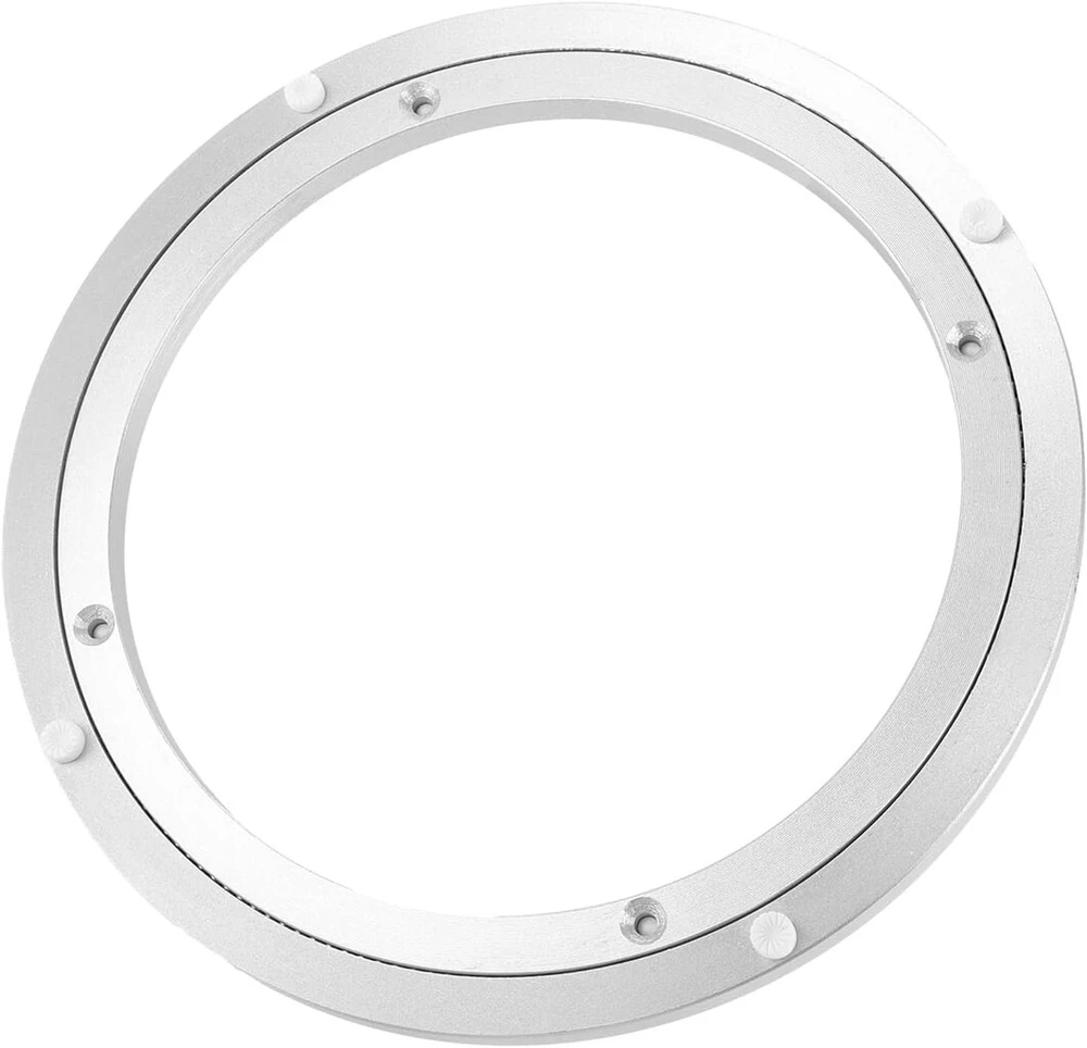 Dadajave 12 colių aliuminio lydinio patefonas, 300 mm skersmens besisukantis rutulinis guolis, aliuminio pasukamas žiedas, sidabrinis, apkrova iki 60 kg, didelio patvarumo besisukantis lazy susan, nerūdijantis patefonas rotacijai
