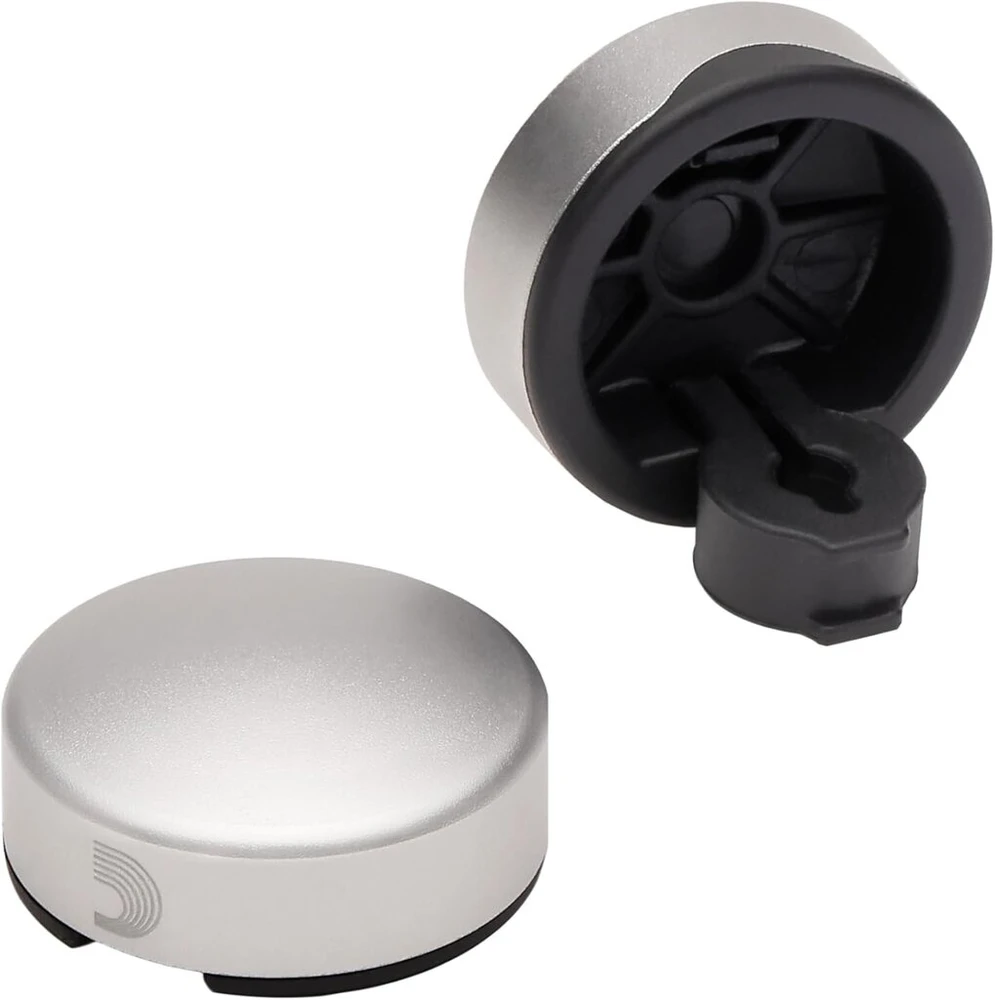 D'addario Accessories Xpnd Footswitch Topper gitaros pedalams - mygtukų dangteliai gitaros efektų pedalams - sidabriniai, 2 vnt.