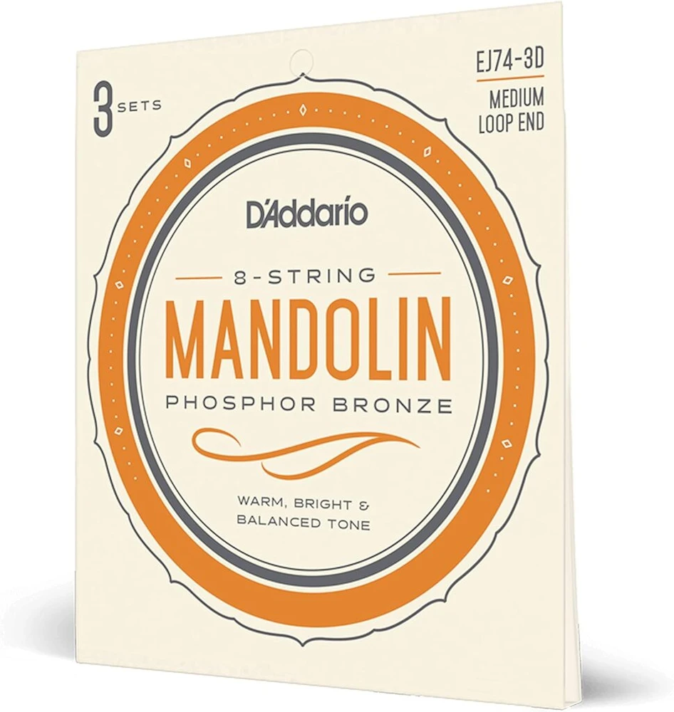 D'addario Ej74-3d Phosphor Bronze 11-40 mandolinos stygos, medium