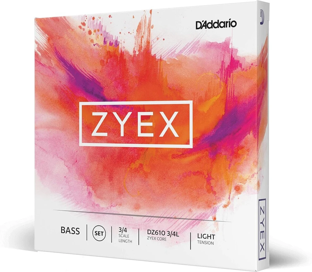 D'addario Zyex 3/4 Scale Light Tension bosinių stygų komplektas