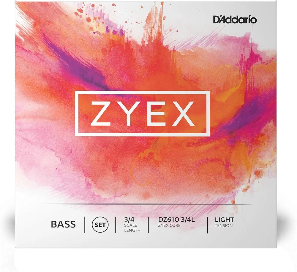 D'addario Zyex 3/4 Scale Light Tension bosinių stygų komplektas