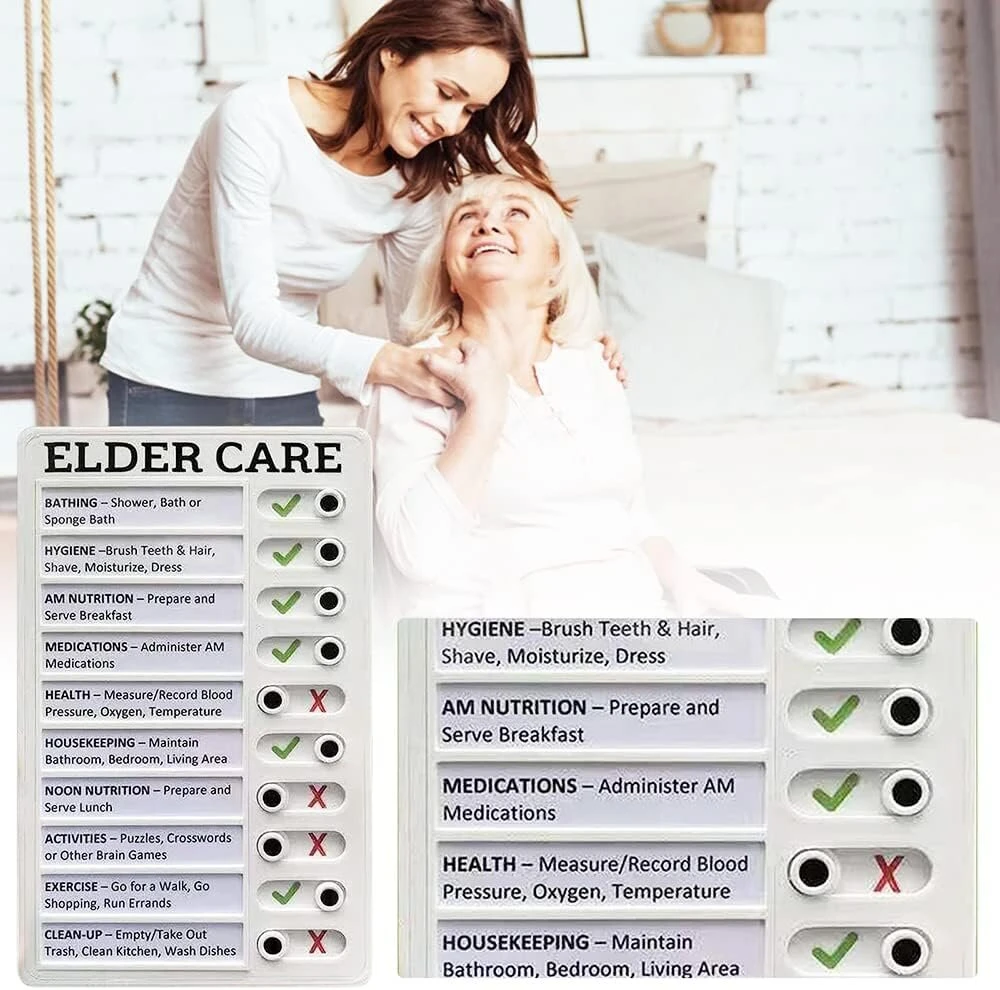 Darbų lentelė suaugusiems, nešiojama darbų sąrašo lentelė namų kelionių planavimo priminimui kasdieniams reikalams su 10 keičiamų popieriaus lapų (elder Care)