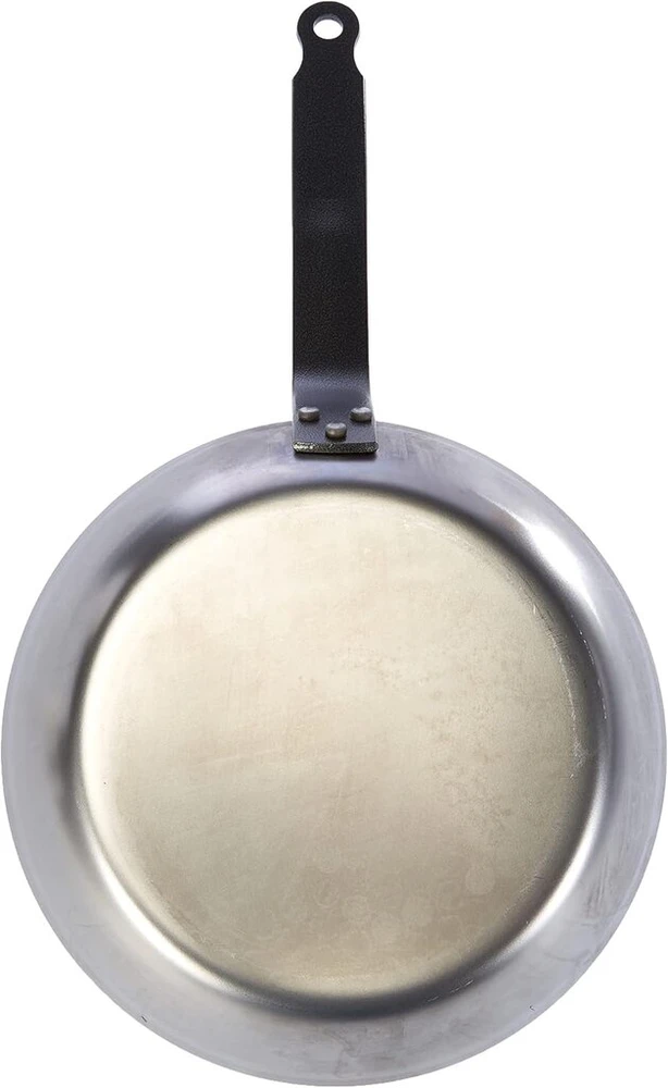 De Buyer 5110.24 Carbone Plus Heavy Quality Steel apvali keptuvė Lyonnaise, 24 cm skersmens