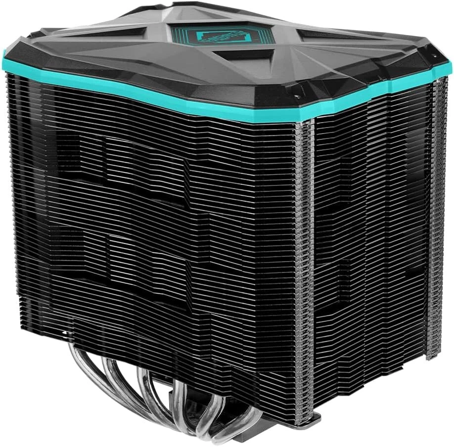 DeepCool Icesleet G6 Stealth šilumos vamzdelis, padengtas juodu nikeliu, 6 tiesioginio kontakto su itin tyliu 140 mm ventiliatoriumi, Premium Cpu oro aušintuvas, suderinamas su Lga 1700 ir Am5