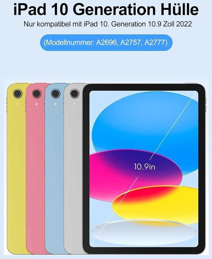 Dėklas su klaviatūra Ipad 10/11 kartai, 10.9/11 colių, su pieštuko laikikliu, rožinis
