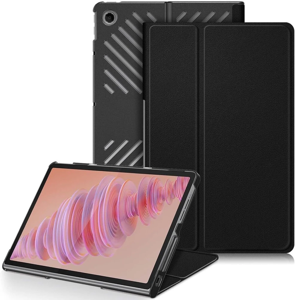 Dėklas, suderinamas su Lenovo Tab Plus planšetiniu kompiuteriu (tb351fu) 11,5 colio, su rašiklio laikikliu ir dokumentų skyriumi, juodas