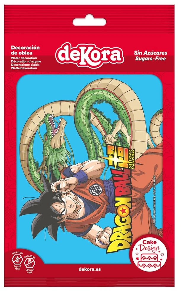 Dekora, Dragon Ball valgomos torto dekoracijos, Son Gokū valgomos torto dekoracijos gimtadieniui, Son Goku torto dekoracija, vaikų gimtadienis, gimtadienio dekoracija A5