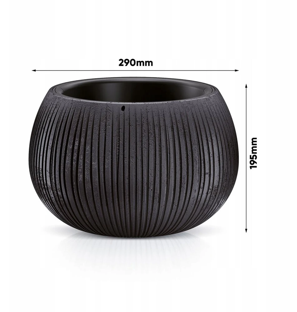 Dekoratyvinis gėlių vazonas su įdėklu 29 cm x 29 x 19.5 cm, skersmuo 29 cm