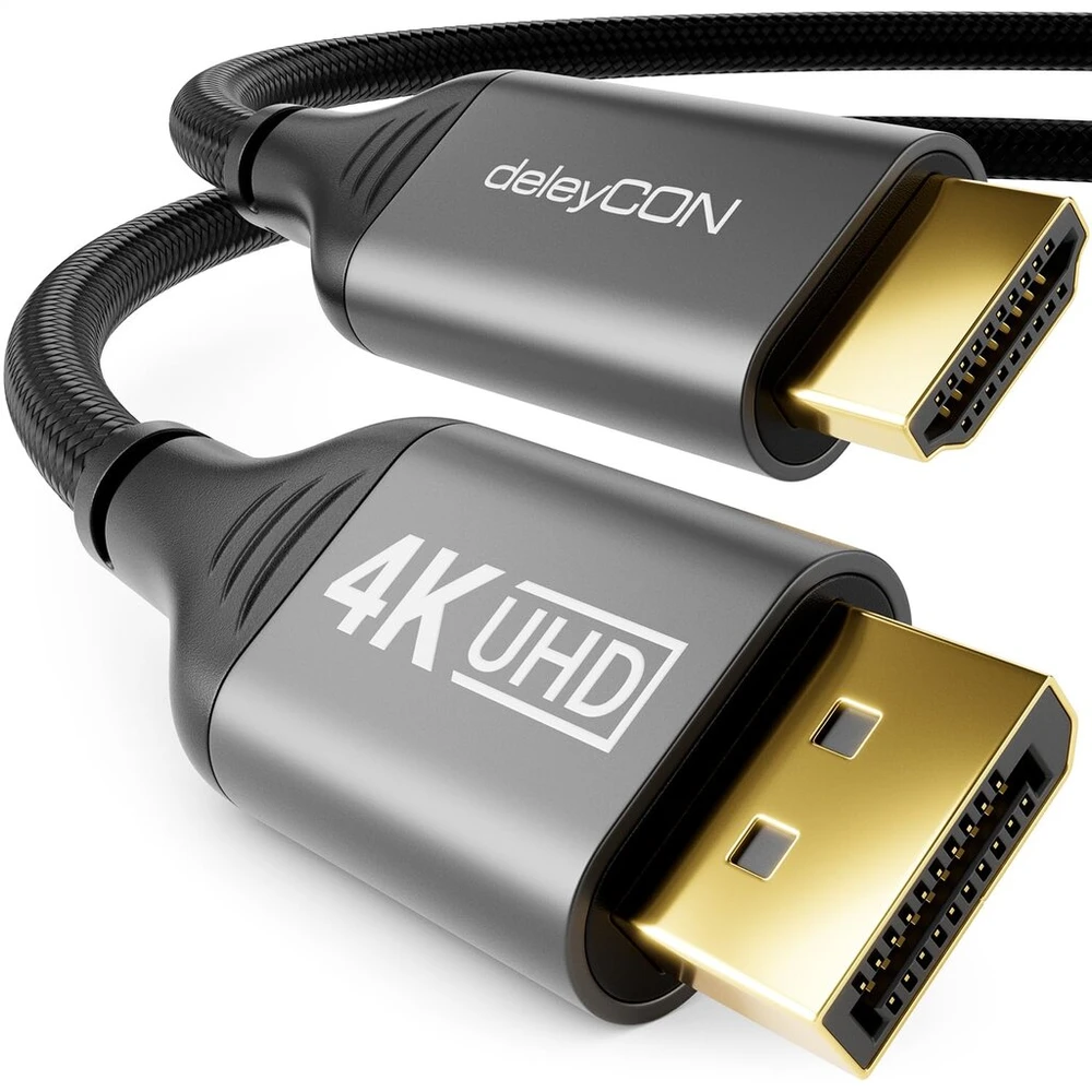 Deleycon 1 m 4k Displayport į Hdmi kabelis (skirtas Hdmi Monitoriui/tv/projektoriui) 4k@60hz, 1080p Wqhd @165hz 144hz 120hz 60hz - Dp kištukas į Hdmi kištuko adapterį Dp kompiuterio vaizdo plokštei, skirtas žaidimų kompiuteriui