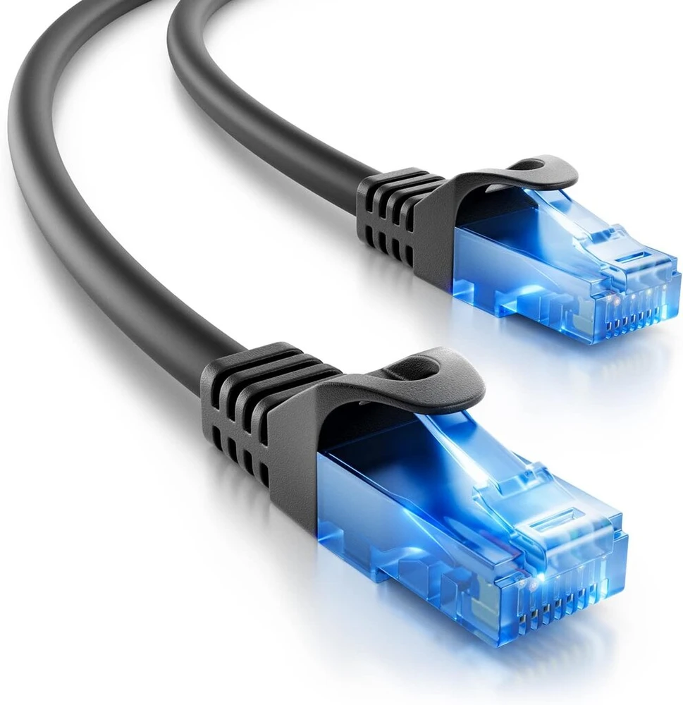 Deleycon 3.0 m Cat.6 ethernet gigabit lan tinklo kabelis Rj45 Cat6 patch kabelis, suderinamas su Cat.5 Cat.5e Cat.6a Cat.7 - juodas
