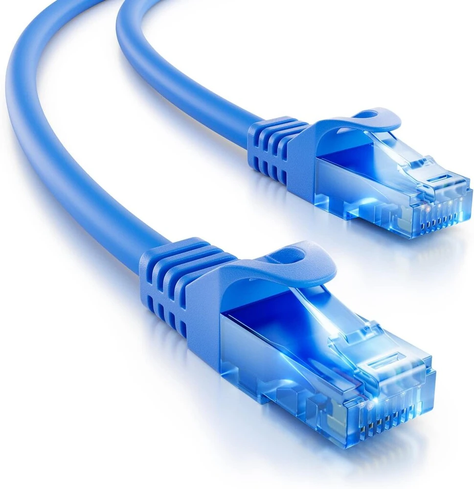 Deleycon 5 m Cat.6 Ethernet Gigabit Lan tinklo kabelis Rj45 Cat6 Patch kabelis, suderinamas su Cat.5 Cat.5e Cat.6a Cat.7 - mėlynas