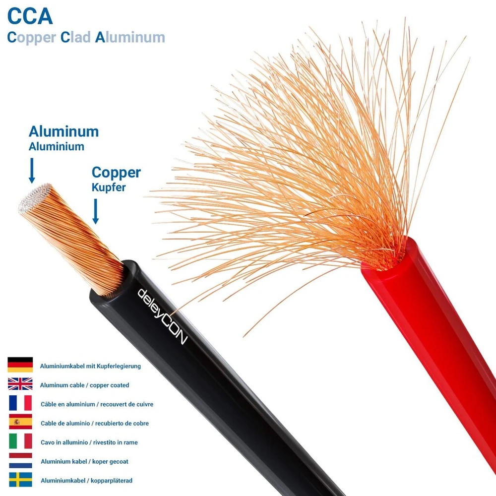 Deleycon 50 m Garsiakalbių Kabelis 2x0.75 mm² Cca, Raudonas/juodas
