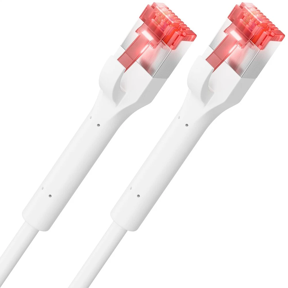 Deleycon Cat6a Slim tinklo kabelis 1m, 10 Gbit/s, baltas