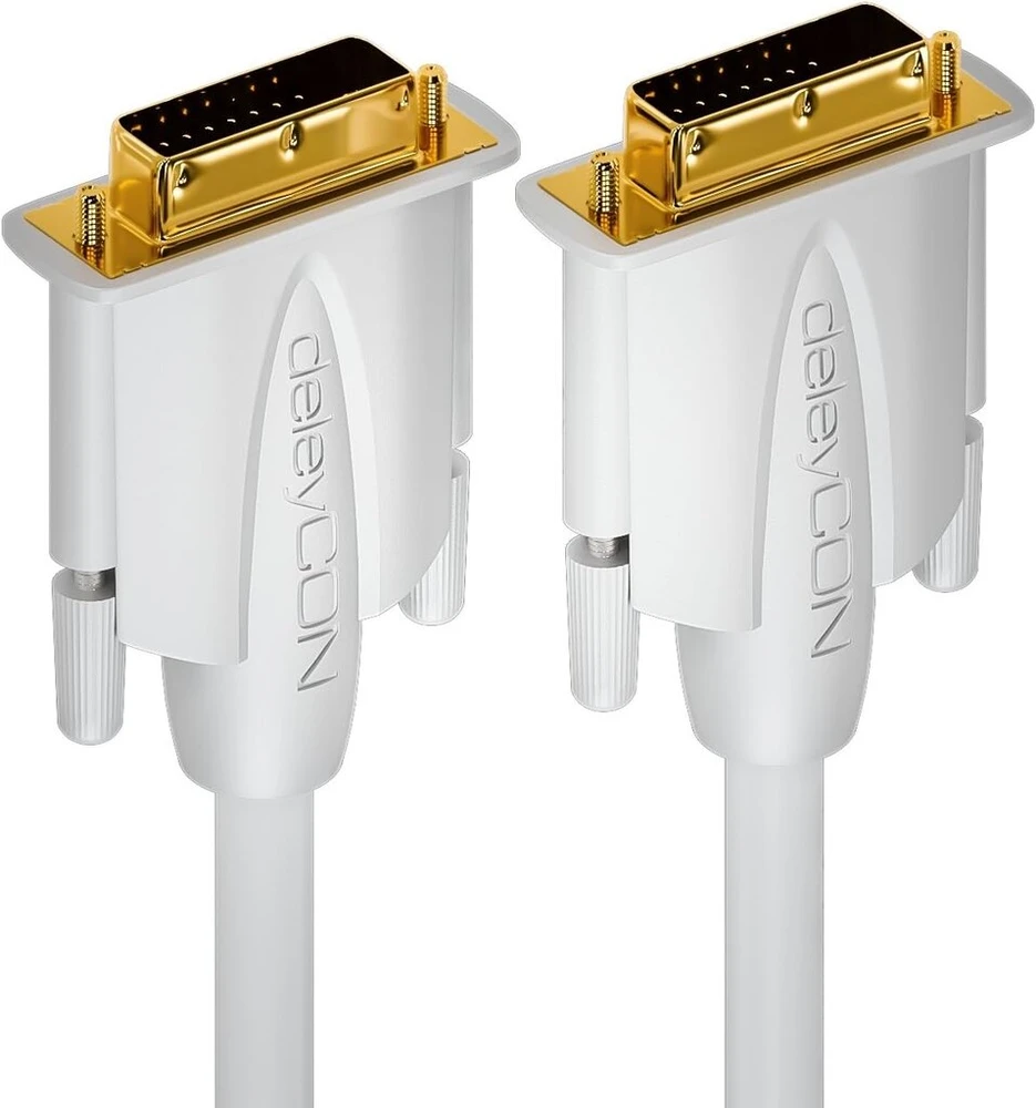Deleycon Dvi-d Dual Link 24+1 kabelis, 3m, baltas