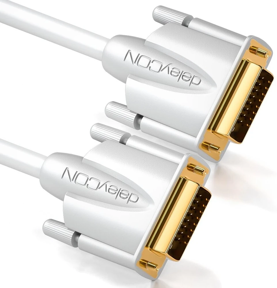 Deleycon Dvi-d Dual Link 24+1 kabelis, 3m, baltas