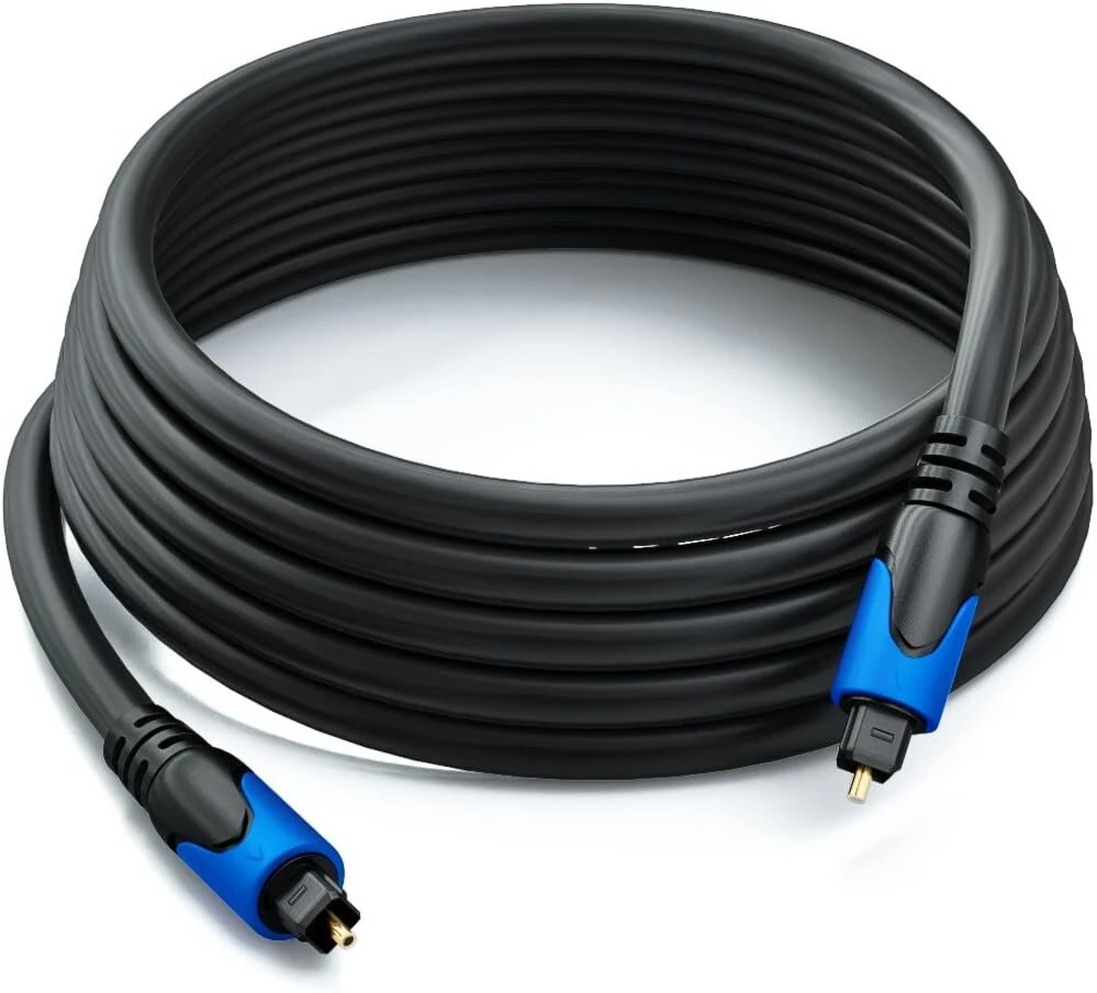 Deleycon Mk124 skaitmeninis optinis audio kabelis Spdif 2x Toslink kištukas skaitmeninis šviesolaidinis kabelis 7.5m juodas