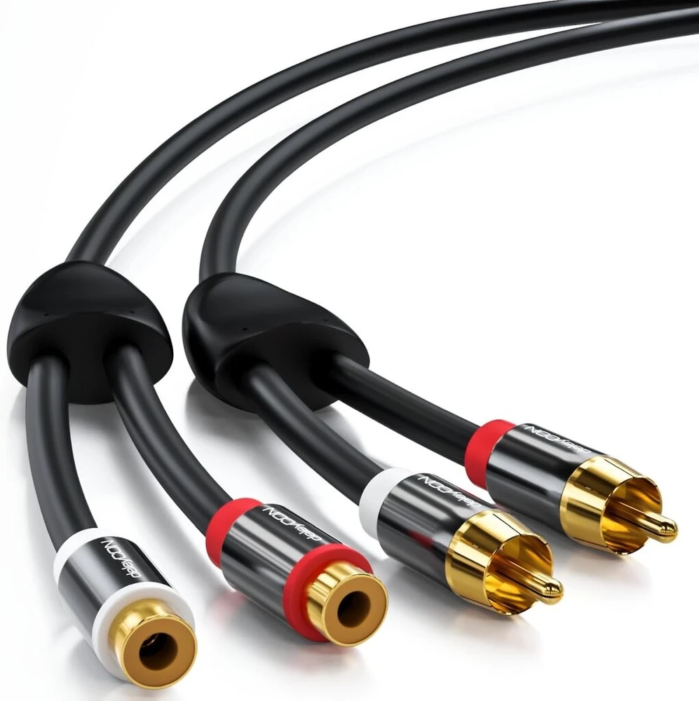 Deleycon Premium 7.5m Hq stereo audio Rca ilginimo laidas - 2x Rca lizdas į 2x Rca jungties kištuką - Metalinis - paauksuotas