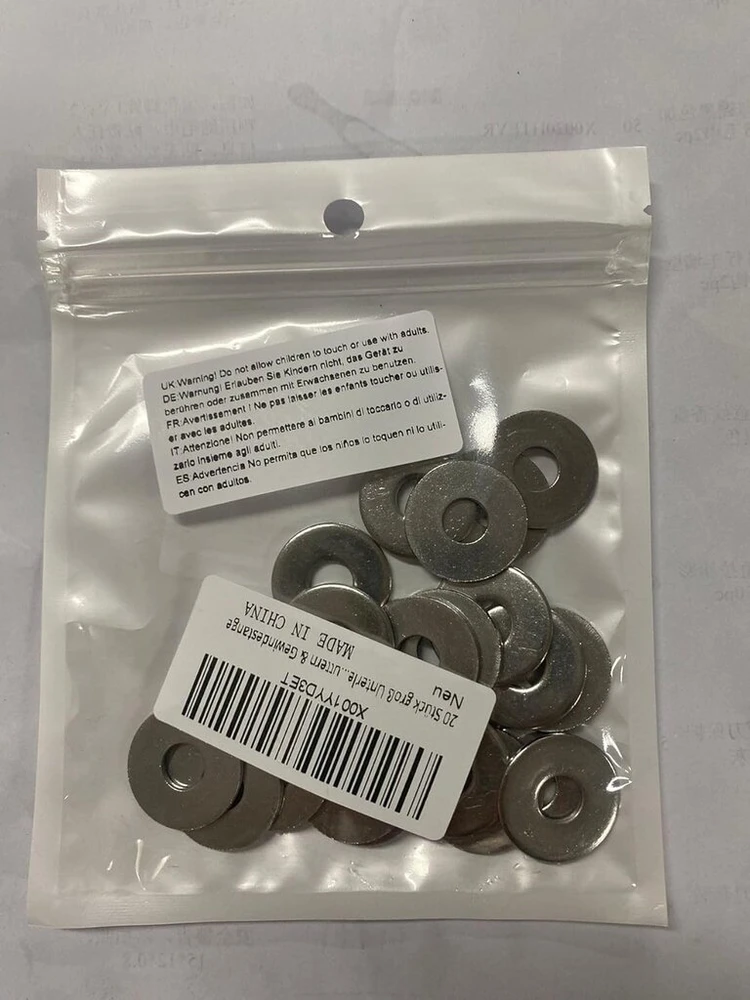 Didelės poveržlės M8 x 30 mm, nerūdijančio plieno poveržlės A2 V2a plokščios poveržlės korpuso poveržlės nerūdijančios plokščios poveržlės U poveržlės varžtams ir veržlėms ir srieginei strypo pakuotei iš 20