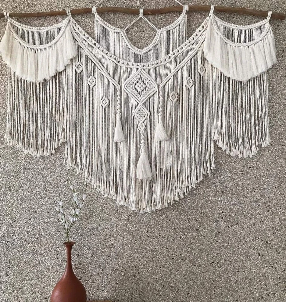 Didelis „cbxsf“ macramé sienų dekoravimas, bohemiškas sienų dekoras, macramé gobelenas virš lovos galvūgalio