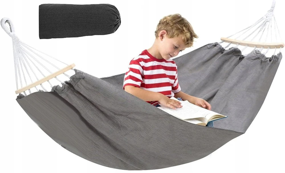 Didelis dvivietis hamakas Xxl 290x150 cm su mediniu skersiniu
