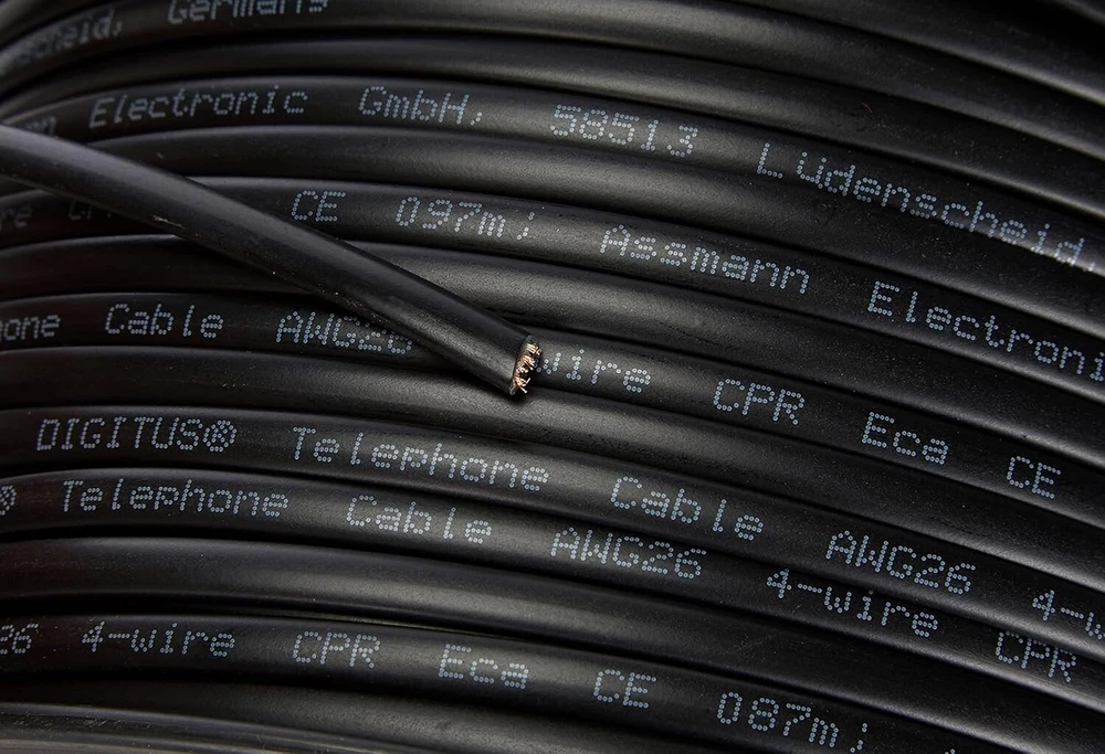 Digitus juostinis telefono kabelis 100 m, 4 gyslos, neekranotas