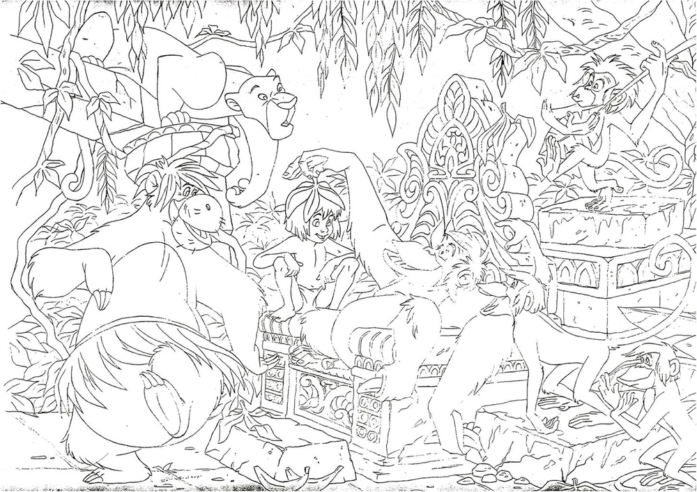 Disney 48045 dėlionė Df Plus Jungle Book, dydis - 50 x 35 cm, 108 detalės, įvairiaspalvė, viena