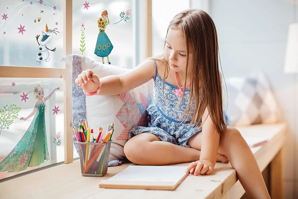 Disney Frozen Elsa ir Anna lipdukai ant langų, 19 vnt.