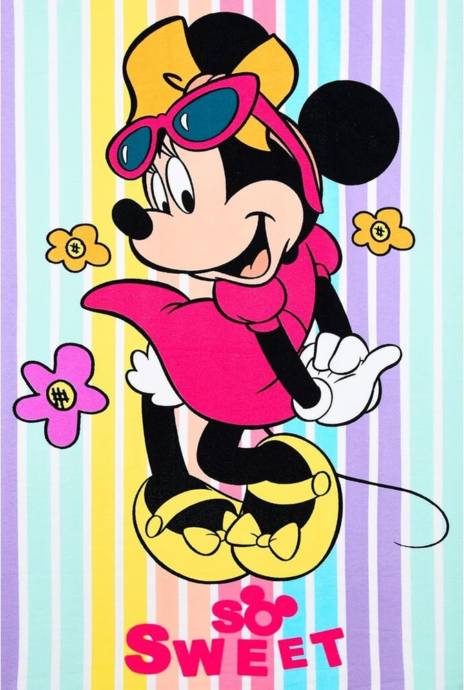 Disney Minnie Mouse paplūdimio rankšluostis didelis | mažos dovanėlės mergaitėms | vonios rankšluostis | rankų rankšluostis | atostogos | 70 x 140 cm | vonios rankšluosčiai | vonios rankšluostis | dovanų idėjos