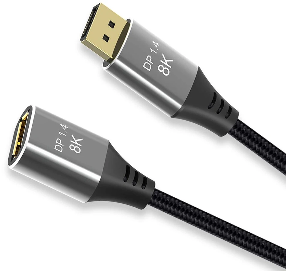Displayport 1.4 prailginimo laidas 8k 60hz, 4k 144hz, 1m