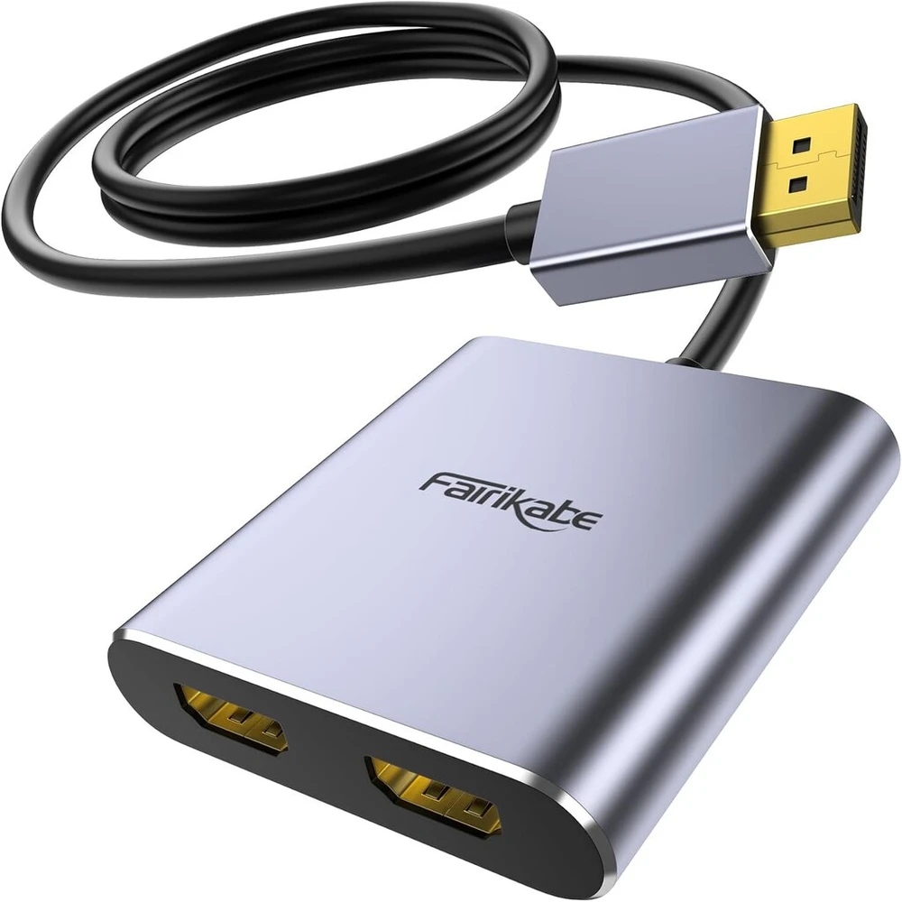 Displayport į 2 Hdmi adapteris, 4k dvigubam monitoriui