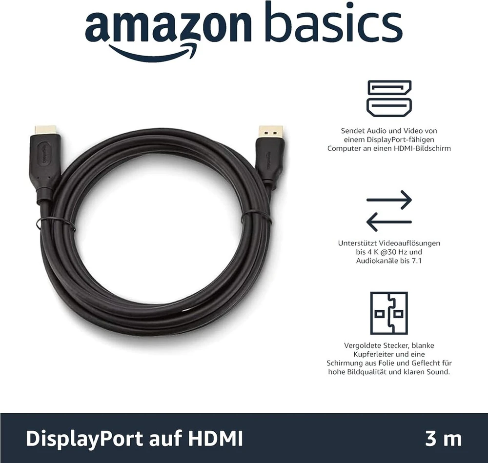 Displayport į Hdmi kabelis 3.04m