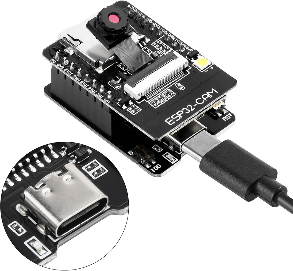 Diymore esp32-cam usb-c esp32 cam kūrimo plokštė, ch340 wlan/bluetooth modulis, 8mb esp32-cam-mb esp32 dc 5v dviejų branduolių kūrimo plokštė su kameros moduliu