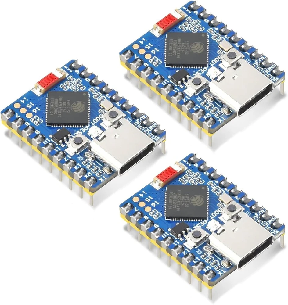 Diymore Esp32-s3 mini kūrimo plokštė, esp32 mini pagrįsta esp32-s3fh4r2 dviejų branduolių procesoriumi, pagrindinis dažnis 240 mhz, 2,4 ghz wifi bt, 3 vnt.