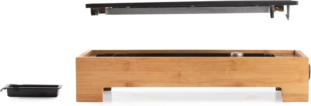 Gertuvė Domo do9270g plancha grilis bamboo style 'just us' - medžio efektas - danga be pfas - 1000 w