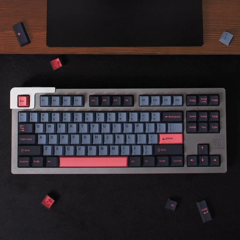 Double Shot klavišų dangteliai 173 klavišų Cherry Profile klavišų dangtelių rinkinys, tinkantis 61/64/87/96/100/104/108 Cherry Mx Switch Iso Ansi išdėstymo mechaninei klaviatūrai