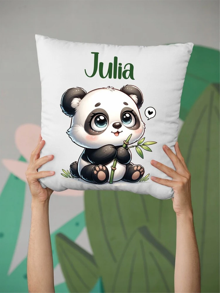 Dovanų rinkinys: puodelis, pagalvė ir maišelis su panda