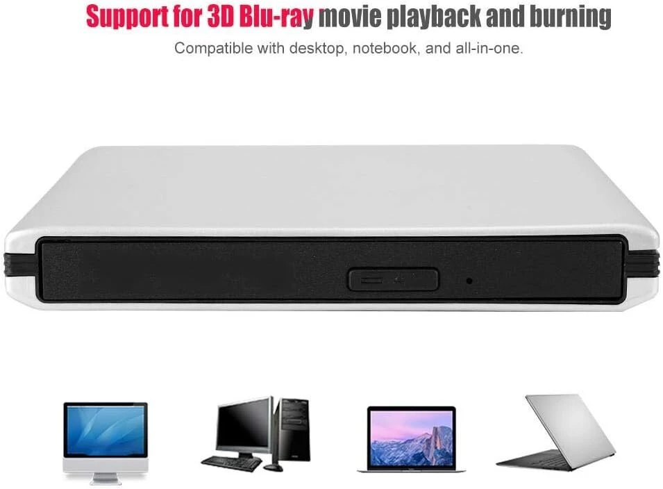 Dpofirs išorinis „blu-ray“ įrenginys, Usb 3.0 6x „blu-ray“ Cd/dvd/bd diskų grotuvas, aliuminio lydinio Dvd/cd rašytuvas ir skaitytuvas, 3d „mėlynas Ray“ filmų įrašymo įrenginys nešiojamam, staliniam ir „viskas viename“ kompiuteriui