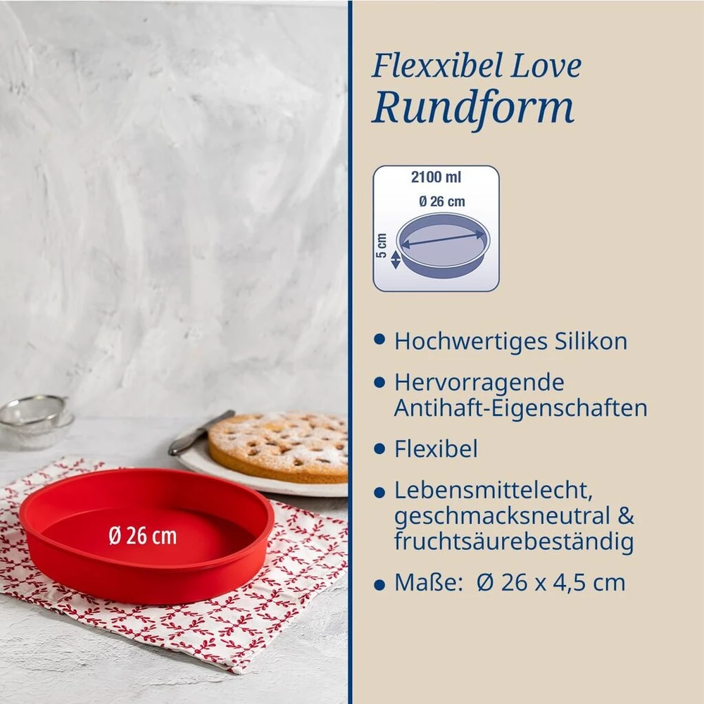Dr. Oetker kepimo forma 26 cm lanksti, king's cake silikoninė forma, duonos forma įspūdingiems kūriniams, aukštos kokybės silikoninė kepimo forma