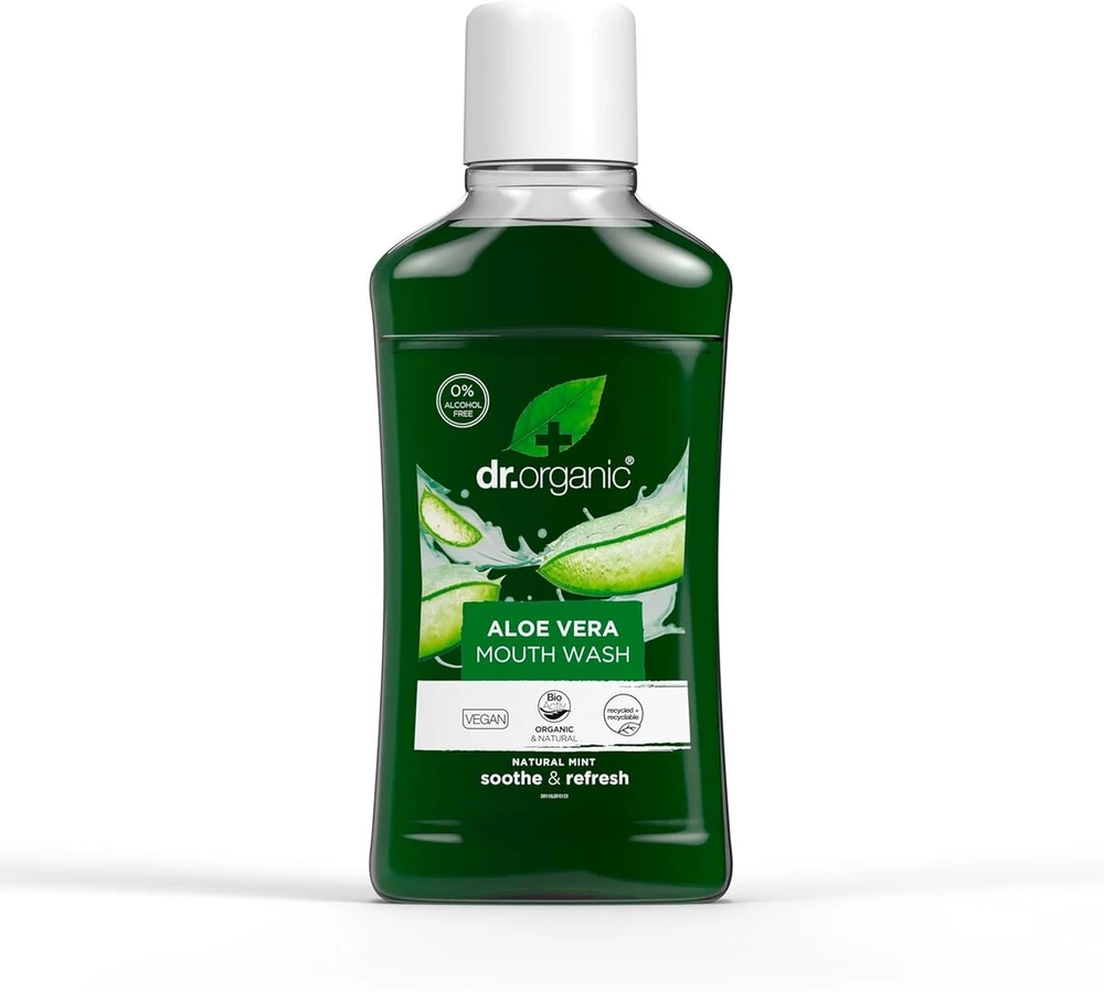 Dr Organic Aloe Vera burnos skalavimo skystis 500 ml