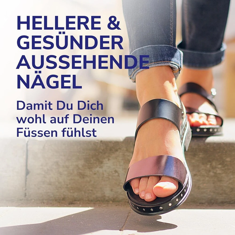 Dr. Scholl's Nail Revitaliser 10ml matomi rezultatai vos per 2 dienas: šviesina, lygina, drėkina, pagerina nagų ir kojų nagų, pažeistų nagų grybelio, išvaizdą