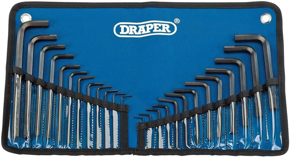 Draper Tools 33892 metrinis/imperinis kombinuotas šešiakampių raktų rinkinys - 25 vnt.