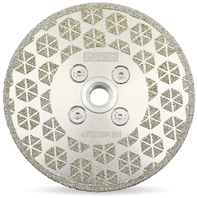 Dt-diatool deimantinis pjovimo ir šlifavimo diskas 115 mm x m14 sriegio flanšas dvipusis galvanizuotas deimantinis diskas granitui, marmurui, natūralaus akmens plytelėms