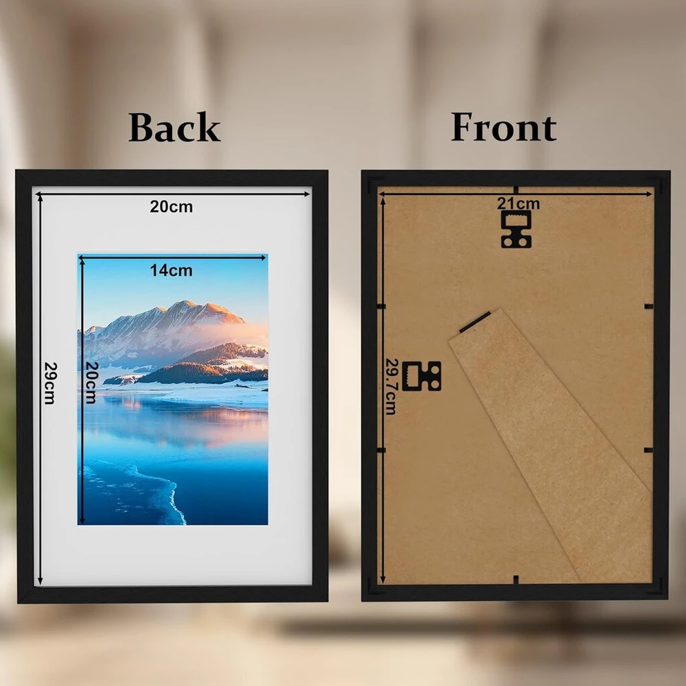 Dtxdtech nuotraukų rėmelis A4, 21 x 30 cm, juodas medinis A4 nuotraukų rėmelis, nuotraukų rėmelis su pasportu, sertifikato rėmelis montuojamas ant sienos, stalo dekoravimui, juodas nuotraukų rėmelis