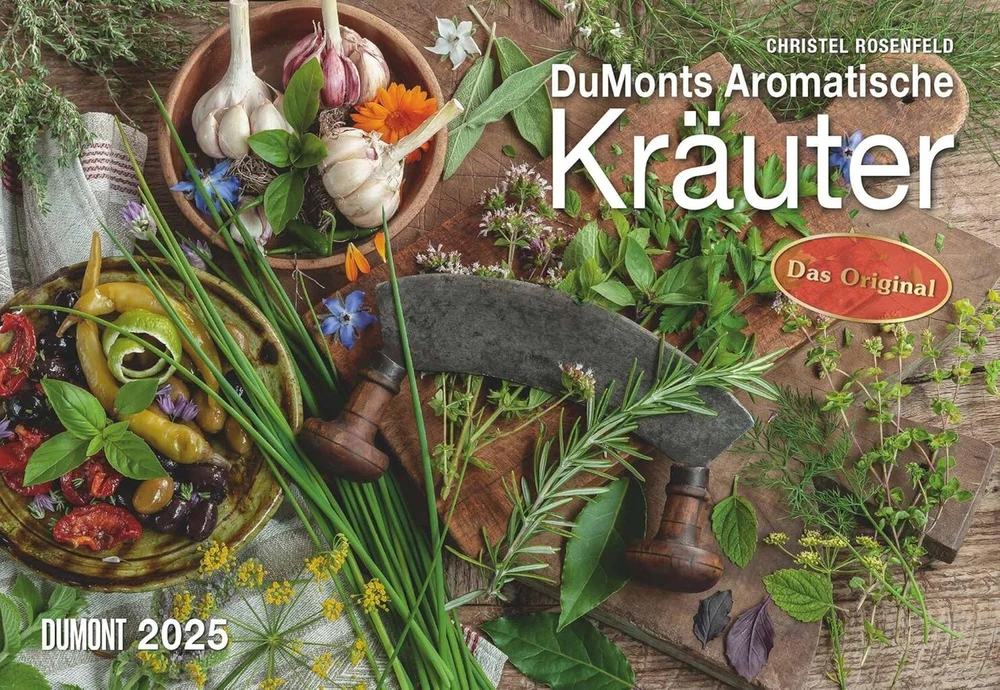 Dumont - Dumonts aromatingų žolelių 2025 metų brošiūros kalendorius, 42 x 29 cm, sieninis kalendorius su receptais