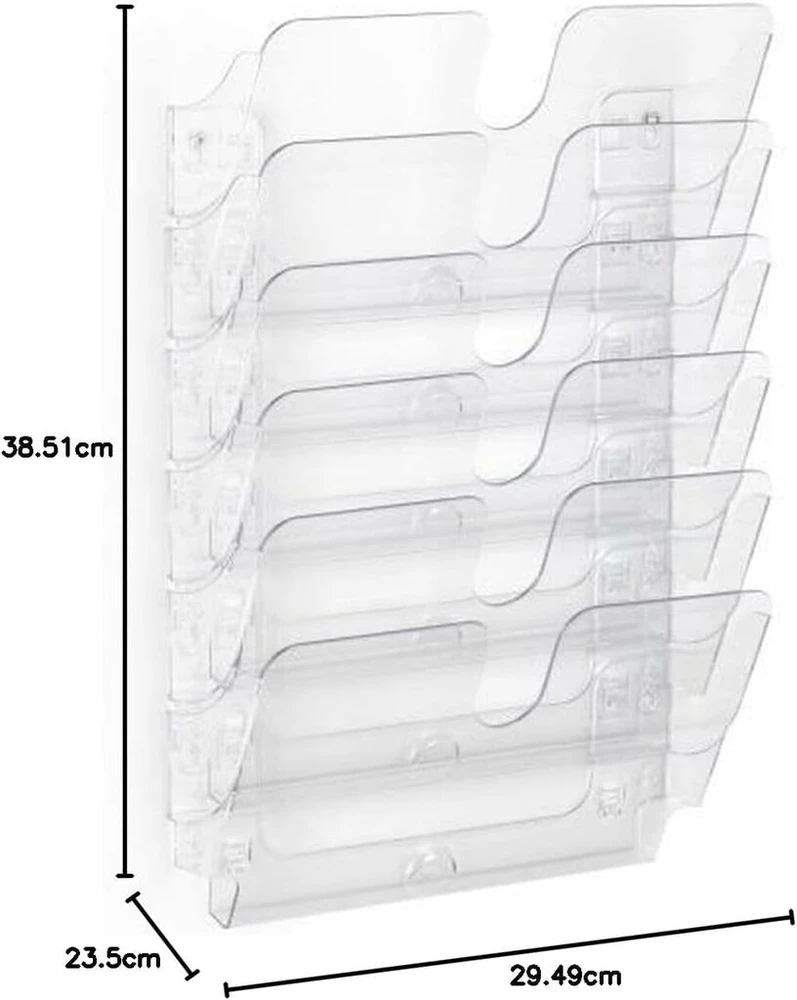 Durable 1700014401 Prospect skrajukų laikiklis (horizontalus Flexiplus 6, A4) 1 rinkinys, skaidrus