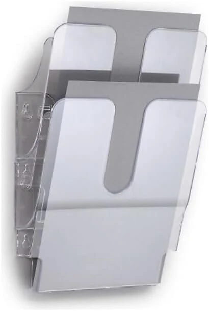 Durable Flexiplus 2 1709008400 brošiūrų laikiklis su 2 skyriais A4 portretas - skaidrus