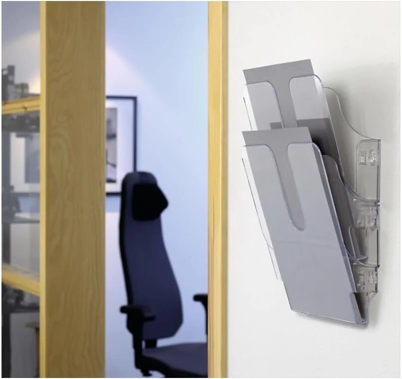 Durable Flexiplus 2 1709008400 brošiūrų laikiklis su 2 skyriais A4 portretas - skaidrus