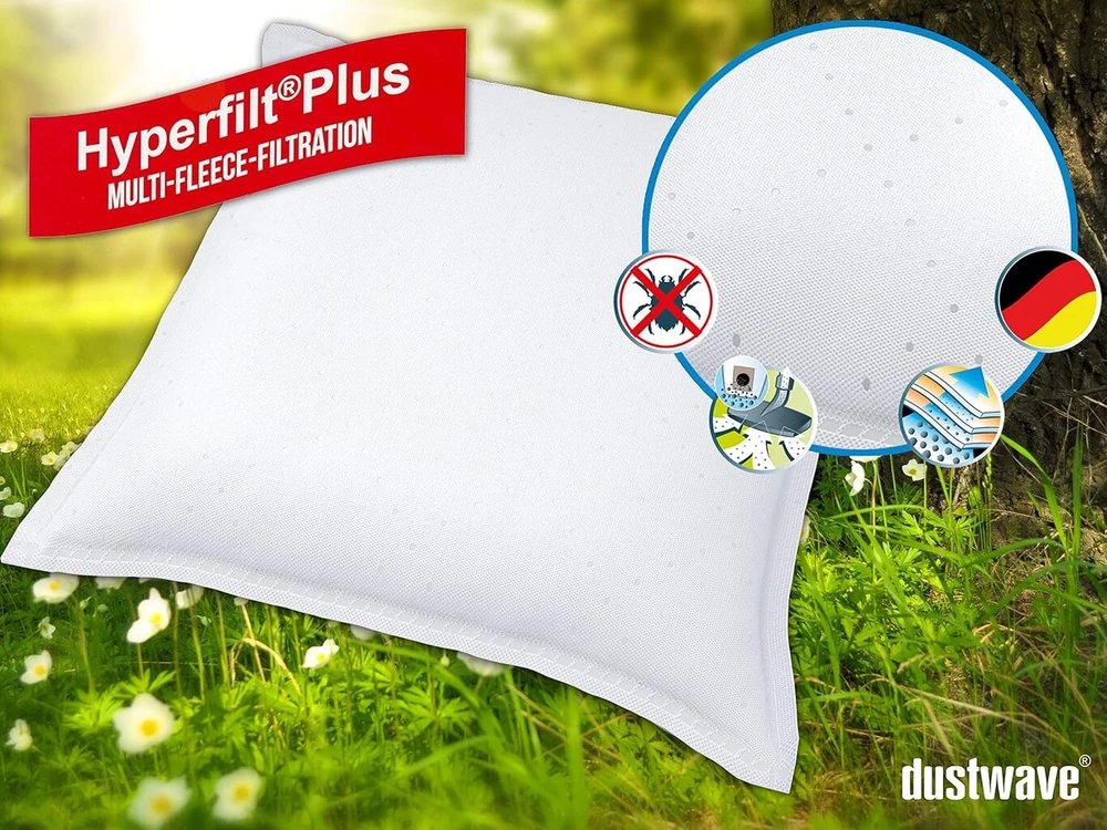 Dustwave® Mikropluošto dulkių siurblių maišeliai, skirti Philips: Fc 8021, Fc 8027, Fc 8044, Fc 8070/01, Power Go, Fc 8606, S Bag, 20 vnt.