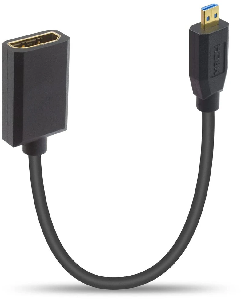Duttek Micro Hdmi į Hdmi prailginimo laidas 2.1, 0.3 m, Hdmi 2.1 itin didelės spartos 48 Gbit/s, palaiko 8k @ 60hz, 4k @ 120hz, tinka nešiojamojo kompiuterio/fotoaparato Micro Hdmi jungčiai