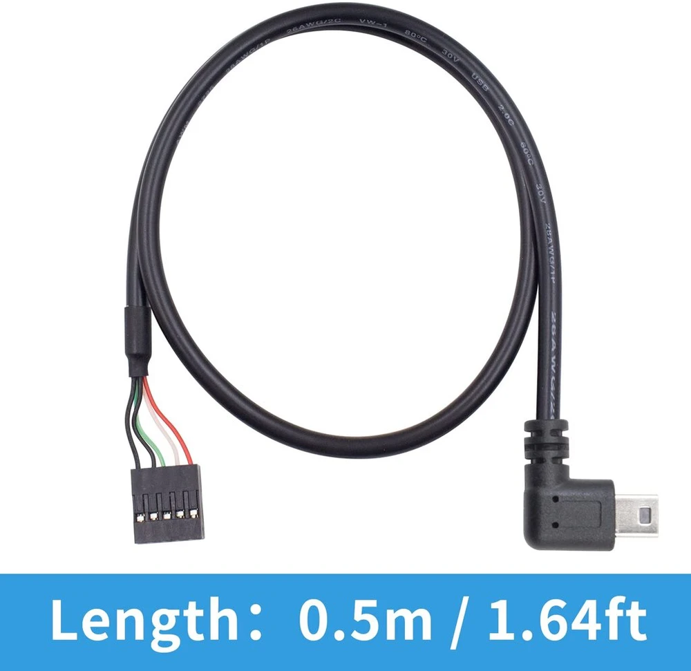 Duttek Mini Usb į Usb jungties dupont kabelis, mini Usb kištukas į 9 kontaktų Usb jungties lizdą, Pcb, pagrindinė plokštė, dupont Usb prailginimo kabelis, 2 vnt.